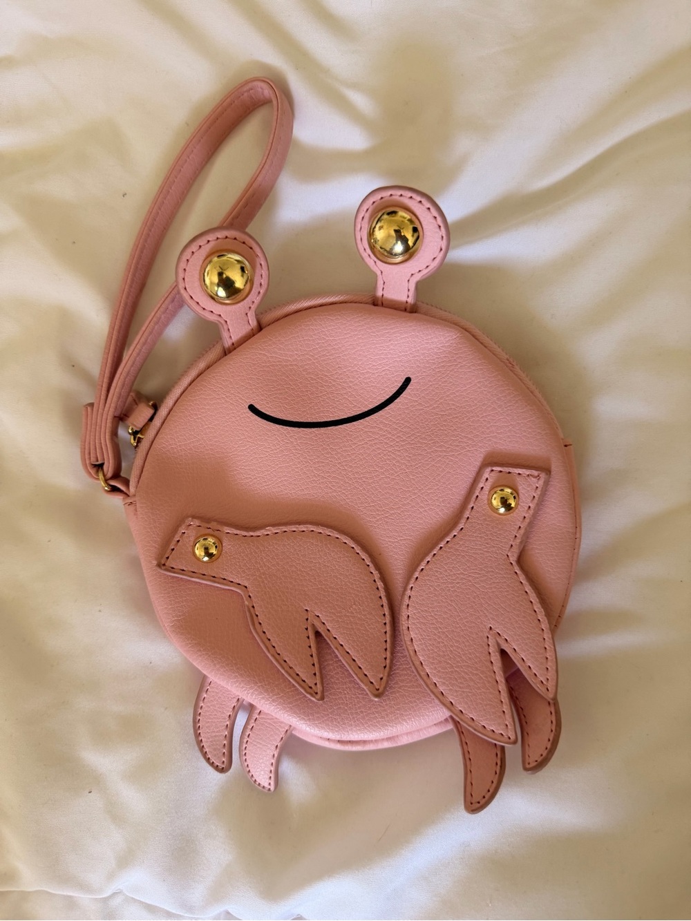 RARE Betsey Johnson pink crab wristlet